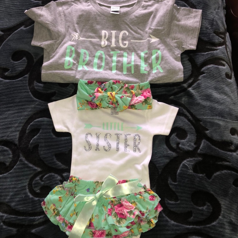 Big brother little sister set! 5t & 0/3m